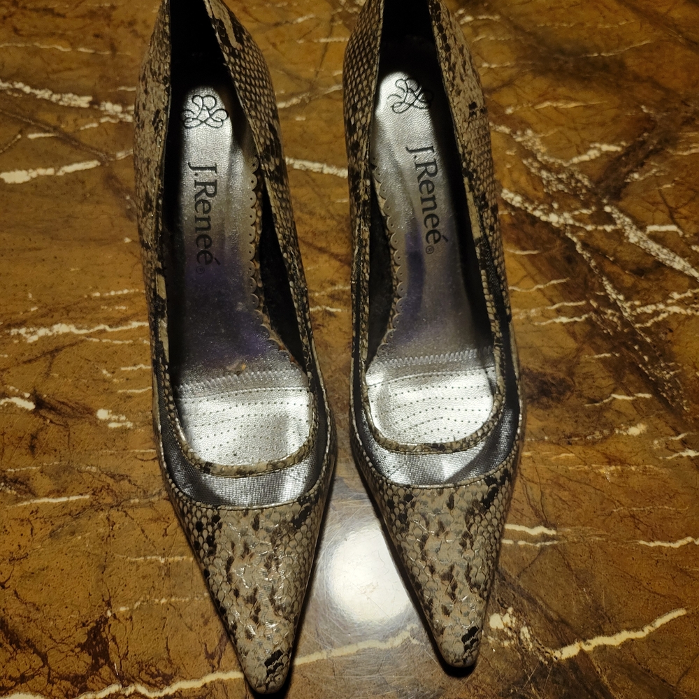 Never Worn J.Renee Snakeskin Pumps - Black and Brown